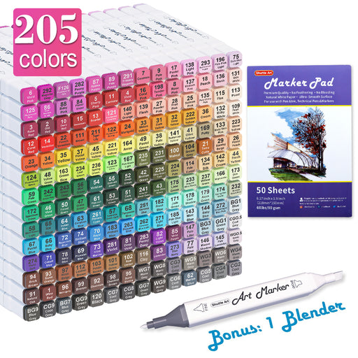  Caliart Alcohol Brush Markers, 51 Colors Dual Tip