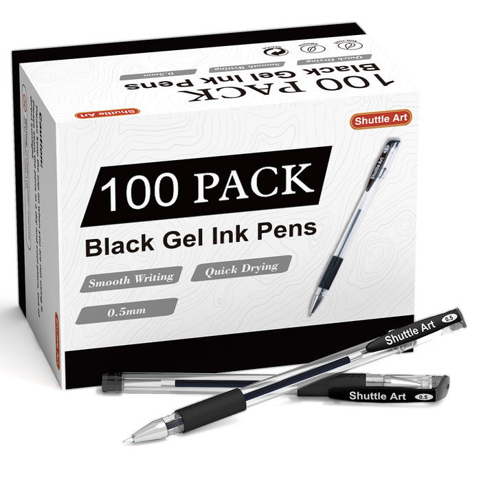 Black Gel Pens - Set of 100 — Shuttle Art
