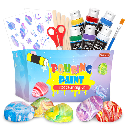 Rock Painting Kit - Pouring Paint Set