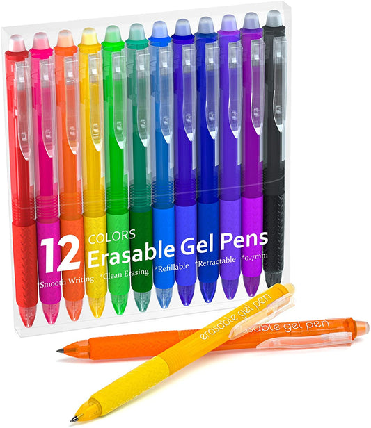 Colored Erasable Gel Pens - Set of 12