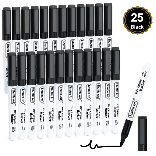 Black Wet Erase Markers, 1mm Fine Tip- Set of 15 — Shuttle Art
