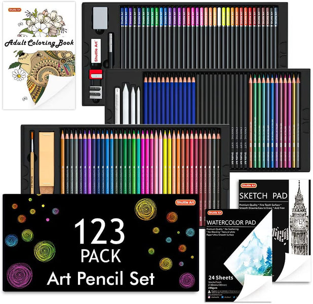 Shuttle Art Drawing Kit, 103 Pack Drawing Pencils Set, Sketching and Drawing  Art Set with Colored Pencils, Sketch and Graphite Pencils in Portable Case, Drawing  Supplies for Kids, Adults and Artists