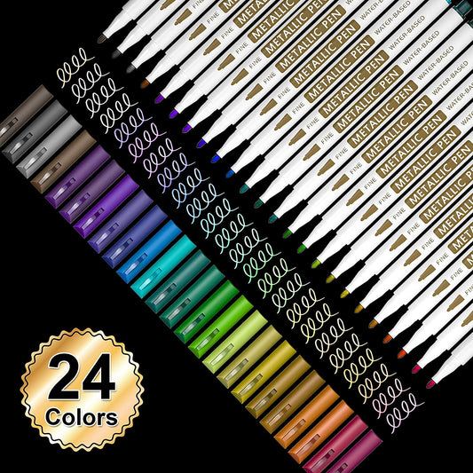 Metallic Marker Pens - Set of 24