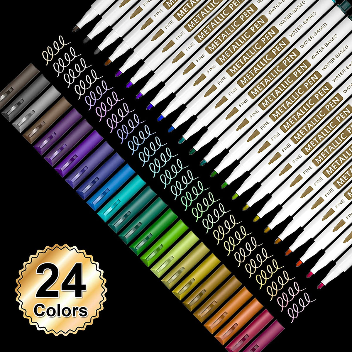 Double Line Outline Markers-14 Silver and 14 Gold — Shuttle Art