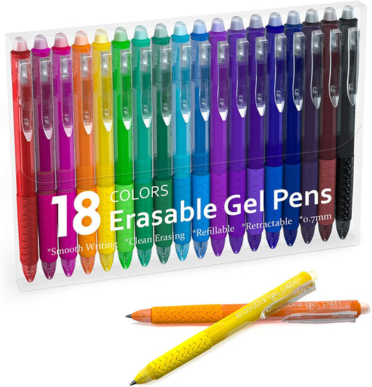 Colored Erasable Gel Pens - Set of 18