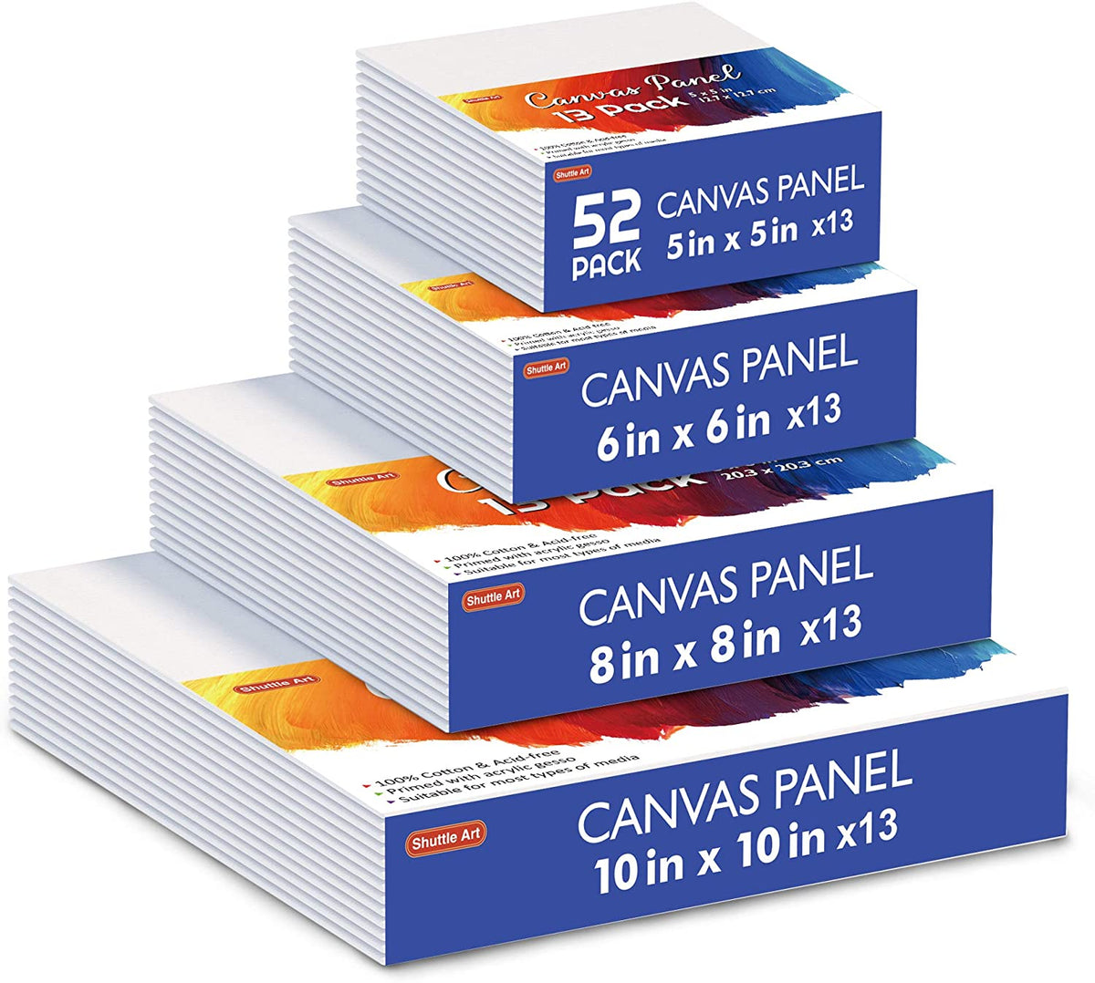28 Packs Canvas Panels Artist Cotton Canvas Boards for Oil & Acrylic  Painting