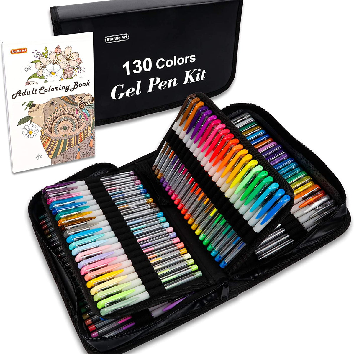  feela Gel Pens Set, 260 Pack 130 Colored Gel Pens Plus 130  Refills for Adult Coloring Books Drawing Kid Doodling Writing Sketching  Highlighter Art Markers : Office Products