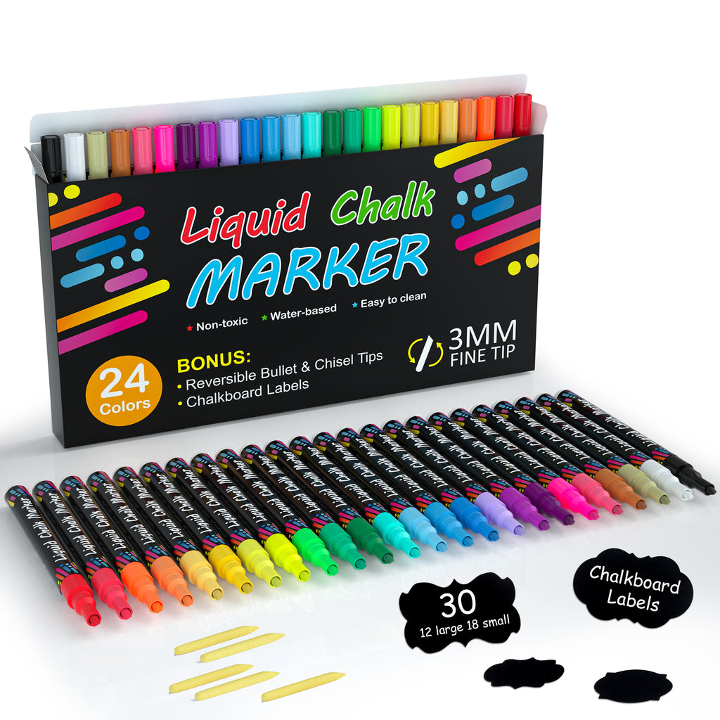  Window Chalk Markers for Cars Washable: 8 Colors Jumbo