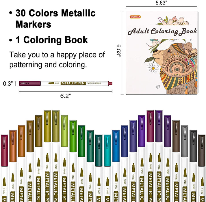 Metallic Marker Pens - Set of 30