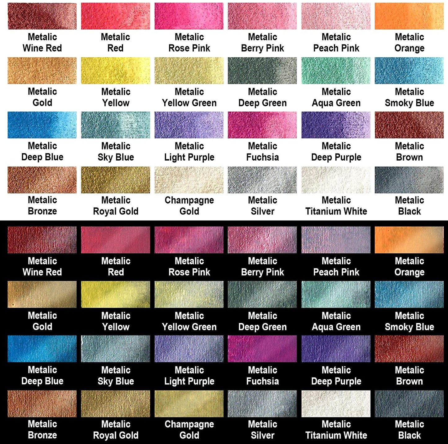 Metallic Watercolor Paints - Set of 24