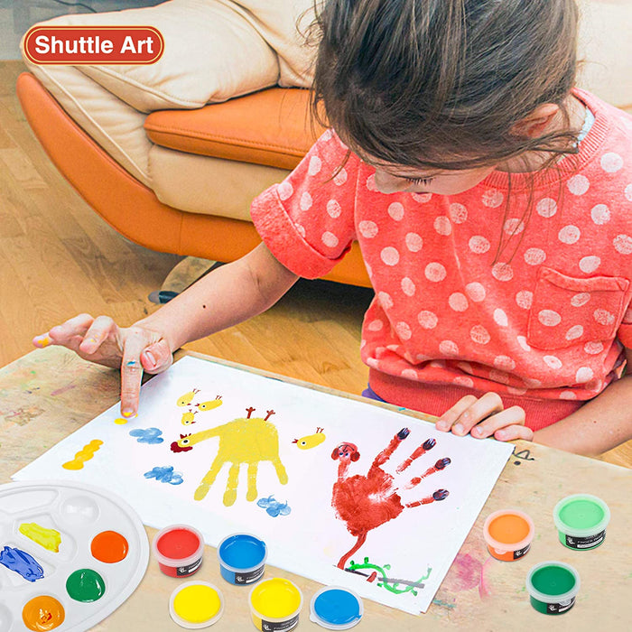 Kids Paint Set - Kids Paint with Toddler Art Supplies - 12  Washable Paint for Kids, 10 Paint Cups with Toddler Paint Brushes, Paint  Palette, Complete Toddler Painting Set, Paint for