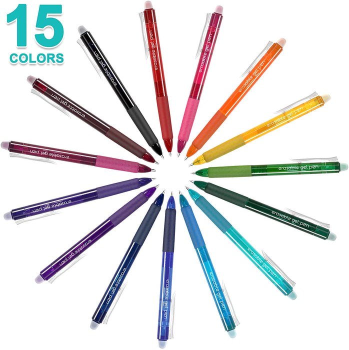Colored Erasable Gel Pens - Set of 15 — Shuttle Art