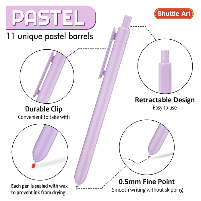 Shuttle Art Pastel Gel Pens, 24 1 Count (Pack of 24), 24 Pack Tone