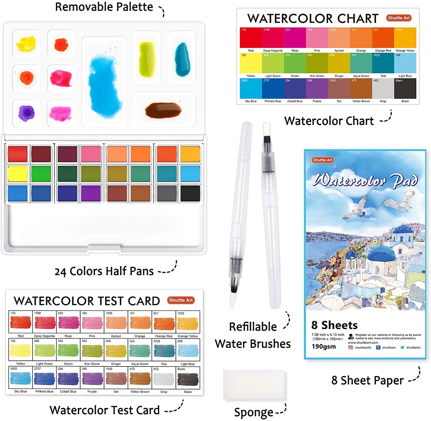 Watercolor Paint - Set of 24