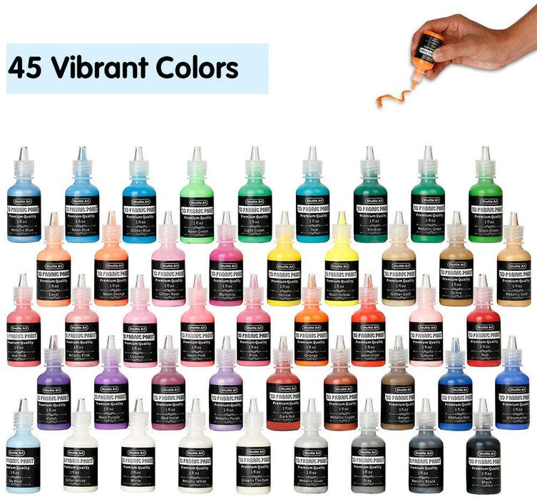 Fabric Paint Shuttle Art 18 Colors Permanent Soft Fabric Paint in