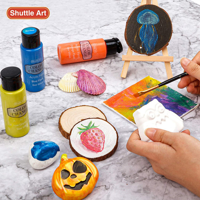 Shuttle Art Artist Quality Non Toxic Rich Pigment Acrylic Paint Set 16  Color Set