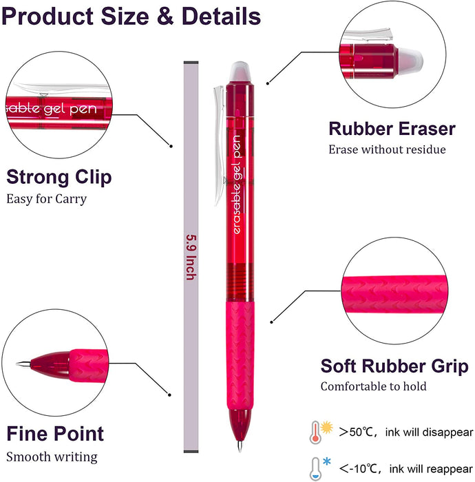  Erasable Gel Pens, 15 Colors Lineon Retractable Erasable Pens  Clicker, Fine Point, Make Mistakes Disappear, Assorted Color Inks for  Drawing Writing Planner and Crossword Puzzles : Office Products