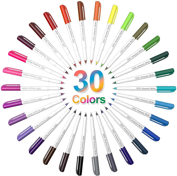 Fine Tip Permanent Marker, Fine Bullet Tip, Assorted Colors, 65/Pack -  Allied Paper Company