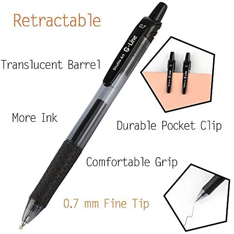 Shuttle Art Colored Gel Pens, 20 Colors Retractable Gel Ink Pens with Grip, Medium Point (0.7mm) Smooth Writing for Adults and Kids Writing Journaling