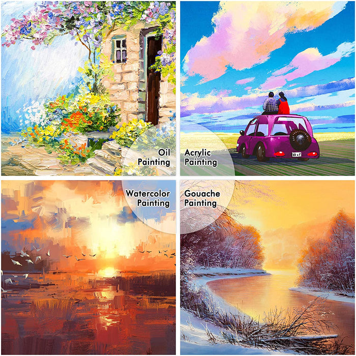 Thenshop 24 Pack Pre Printed Canvas Paint Art Set Canvas Panels Pre  Stenciled Painting Canvas Panels for Kids Adults Beginners Student School  Paint