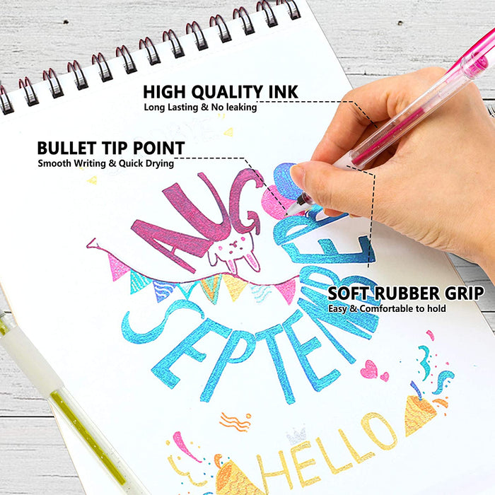 Gel Pens, Shuttle Art 180 Pack Gel Pens Set, 12 Assorted Colors Bulk  Classroom Pack for Adults Coloring Books Drawing Doodling Crafts Journaling  