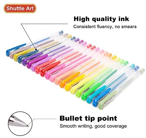 Colored Glitter Gel Pens, 120 Colors Gel Pen with 120 Refills
