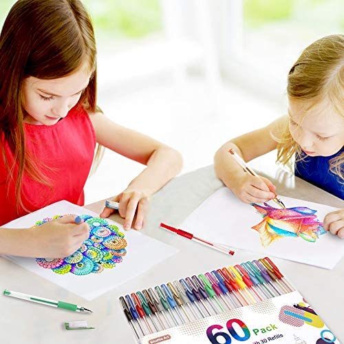 Colored Gel Pen, 130 Colored Gel Pens with 130 Refills - Set of