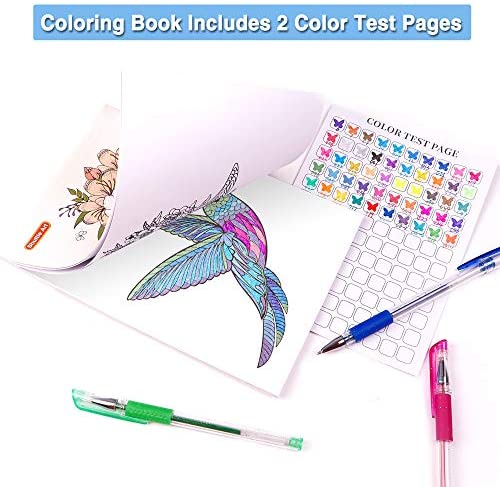 Glitter Gel Pens for Adult Coloring Books, 120 Pack-60 Glitter Pens, 60  Refills
