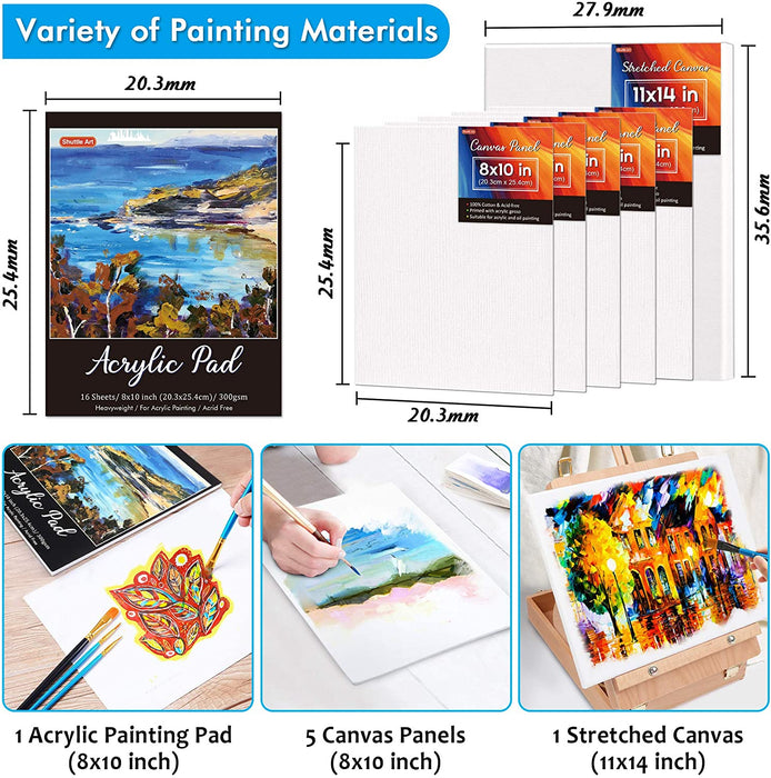 Acrylic Paint Canvas Set, Fabric Paint Acrylic Paints