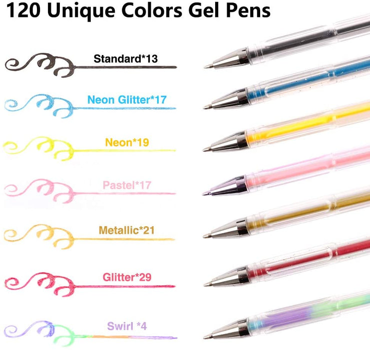 Colored Gel Ink Ball Point Pens - Set of 15 — Shuttle Art