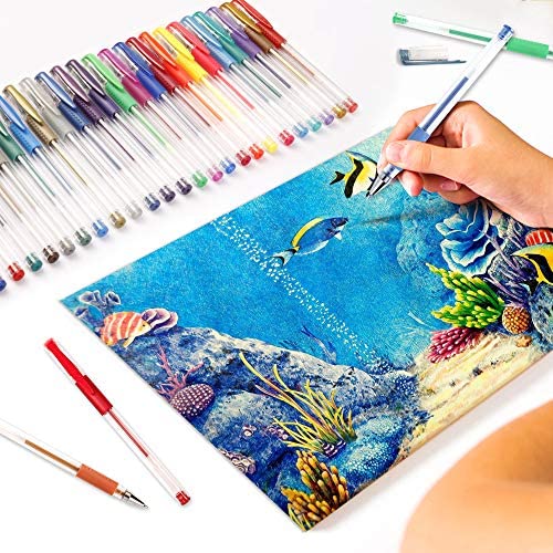 Gel Pens 33 Color Fine Point Colored Pen Set With 40% More Ink Coloring  Books