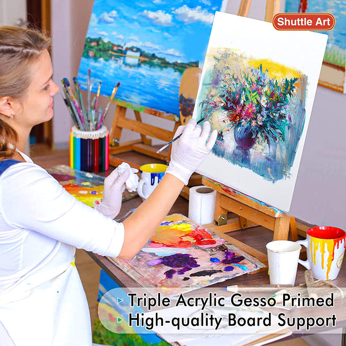  3 Pack Canvases for Painting with Multi Pack 11x14, 5x7,  8x10, Painting Canvas for Oil & Acrylic Paint
