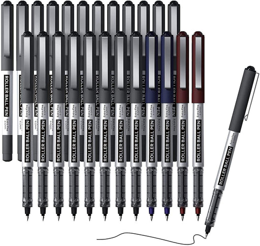 Uni-Ball Eye Micro UB-150 - Liquid Ink Rollerball Pen Set - Mixed Pack of 3  - Black, Blue, Red