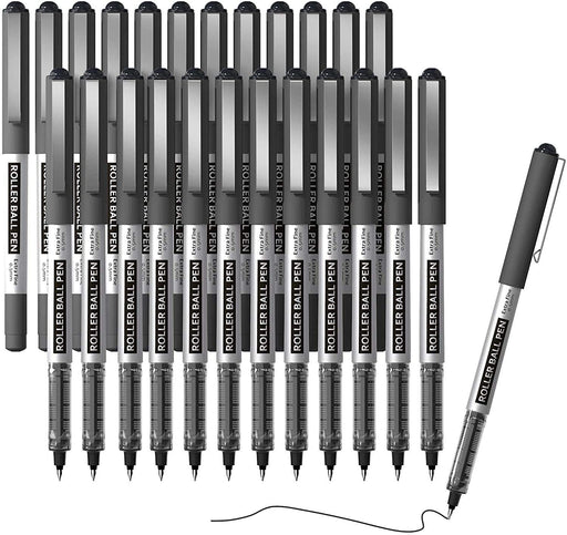 .com: MEANJAN Retractable Gel Ink Roller Ball Pens, Fine Point,  0.5mm, Black Ink, 15-Count : Office Products