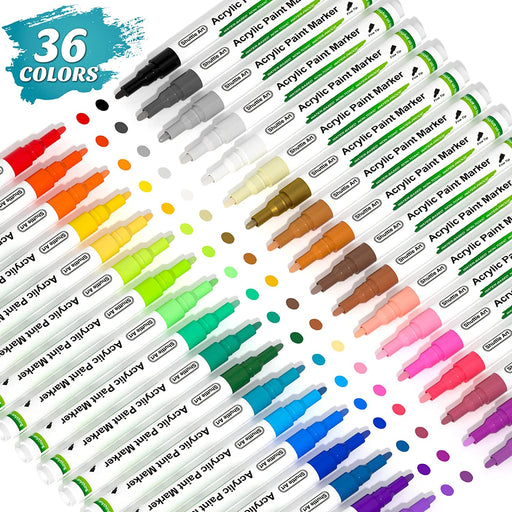Acrylic Paint Brush Markers, Dual Tip-Set of 48 — Shuttle Art