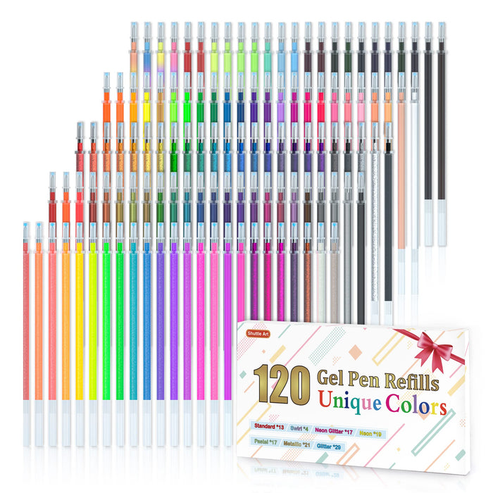 Gel Pens for Adult Coloring Books, Glitter Neon Gel Pens Set Include 60  Colors Gel Marker Pens, 60 Matching Color Refills, for Kids Drawing Gift  Card