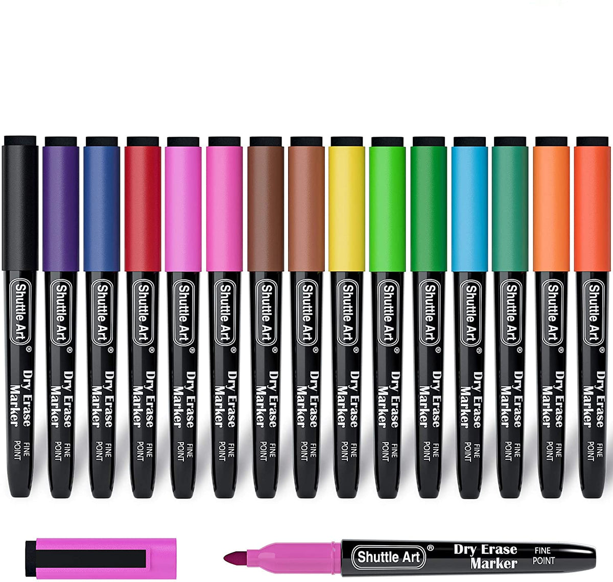 Ultra Fine Dry Erase Markers, 15 Colors — Shuttle Art