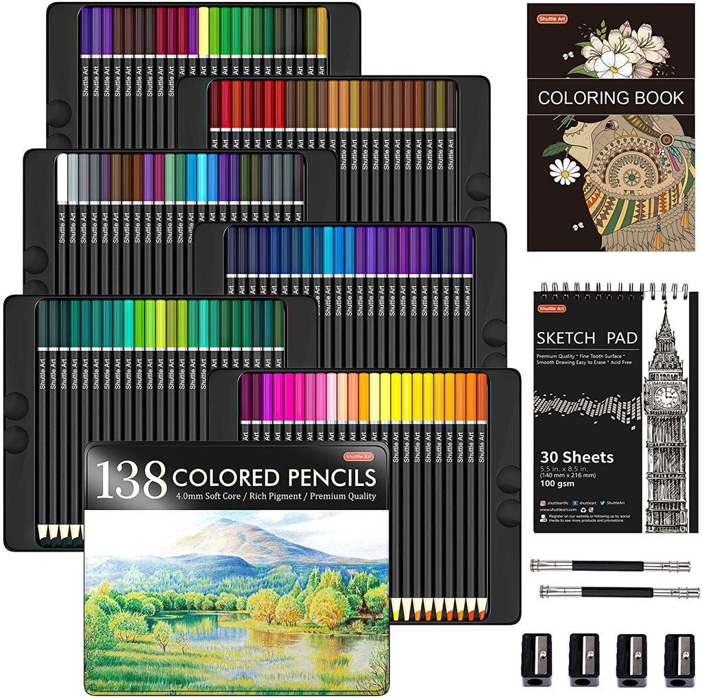80 Colored Pencils, Shuttle Art Soft Core Coloring Pencils with Coloring  Book, Sketch Pad and Sharpener, Premium Color Pencils for Adult Coloring,  Sketching and Drawing, Art Supplies for Kids & Adults 
