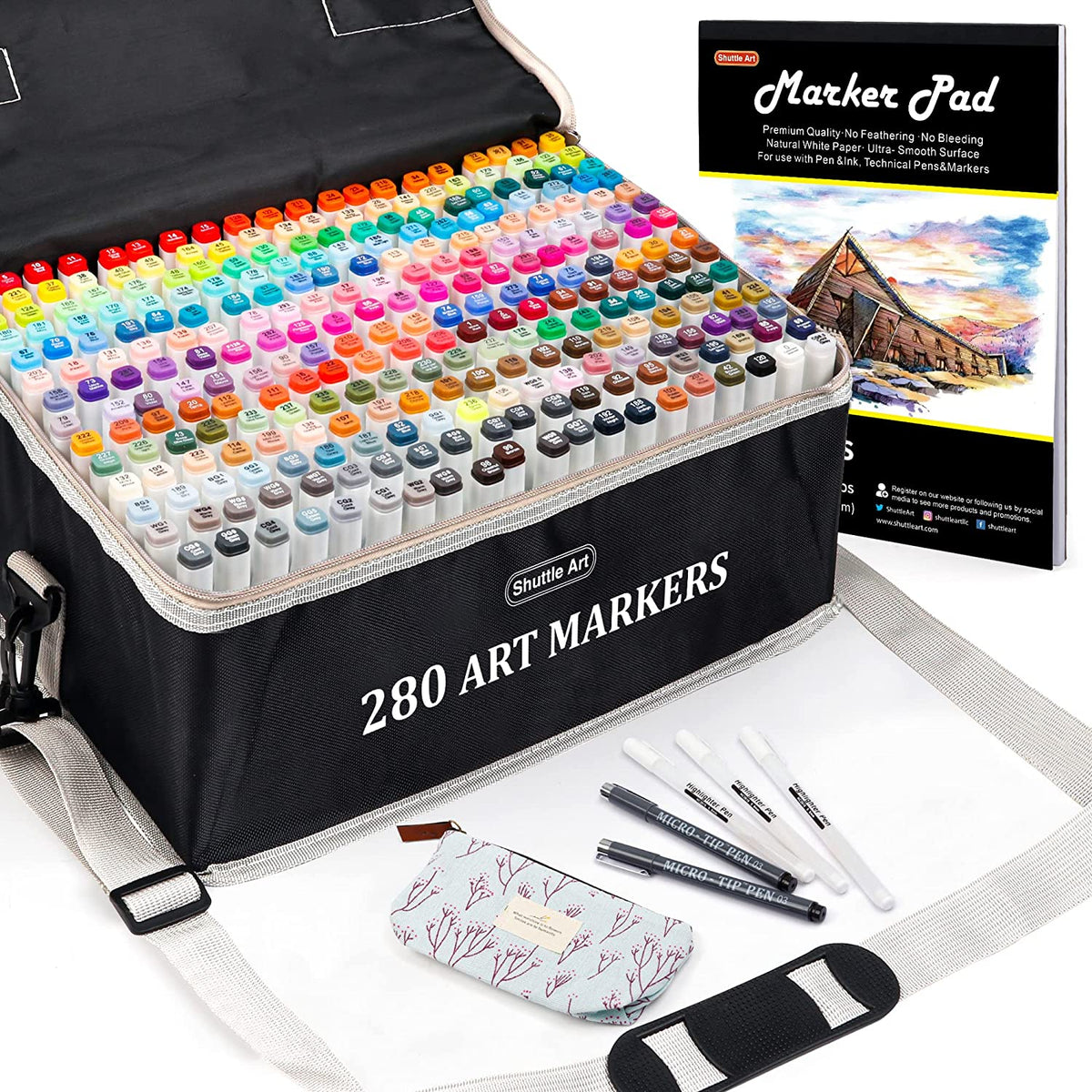 60 Markers Artist Set Set of 60 Marker Pens, Twin Dual Tips Sketch, Manga  Anime, Drawing, Adult Book Coloring, Bible Journaling Free Case 