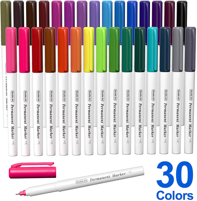  Reaeon Permanent Markers, 30 Colored Fine Point