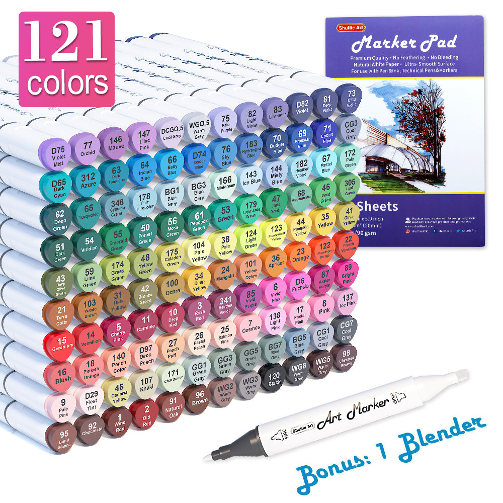 Dual Tip Art Markers - Set of 121