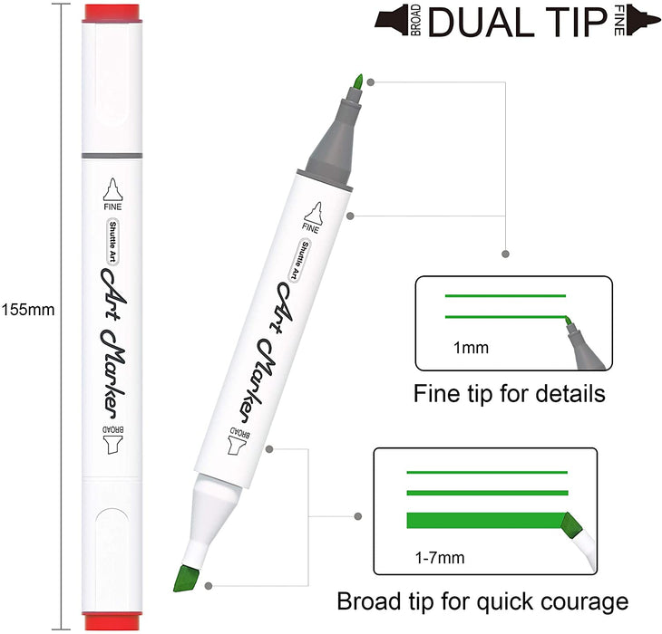Dual Tip Alcohol Based Fine Art Markers, 8 Count
