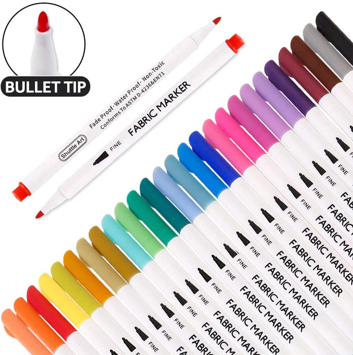 Rainbow Colours Fabric Pens (Pack of 10) Fabric Painting