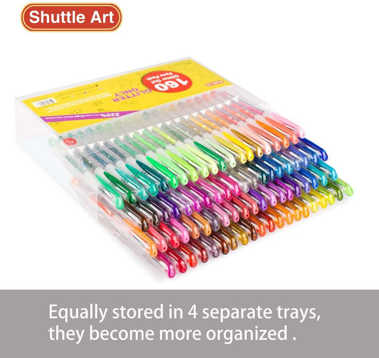 Colored Glitter Gel Pens, 80 Colors Gel Pen with 80 Refills - Set of 1 —  Shuttle Art