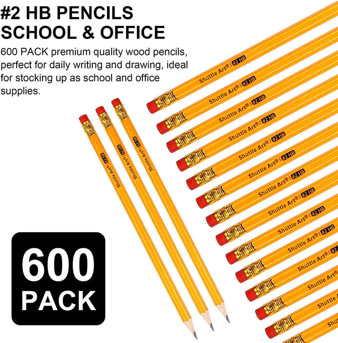 Wood-Cased #2 HB Pencils - Set of 600 — Shuttle Art