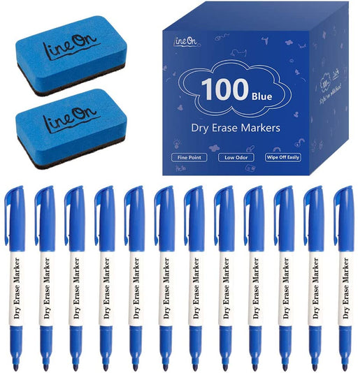 QKHQ7VY Blue Dry Erase Markers, Shuttle Art 60 Pack Magnetic Whiteboard  Markers with Erase,Fine Point Dry Erase Markers Perfect For