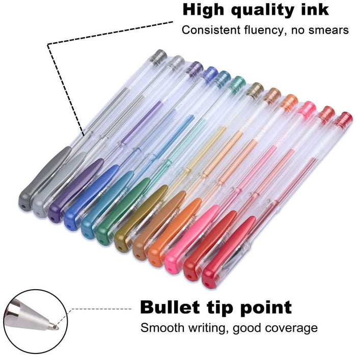 Metallic Gel Pen Set, 25 Unique Gel Pens with 25 Refills - Set of 50 —  Shuttle Art