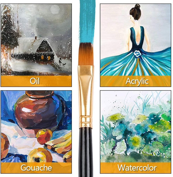 Paint Brushes Set for Art Acrylic Gouache Oil Watercolor Artist