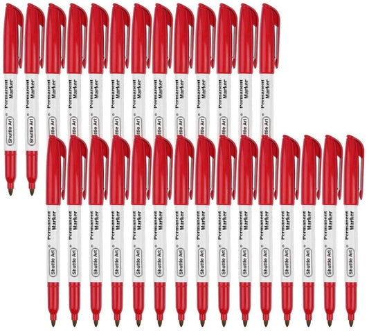 Red Permanent Markers - Set of 30