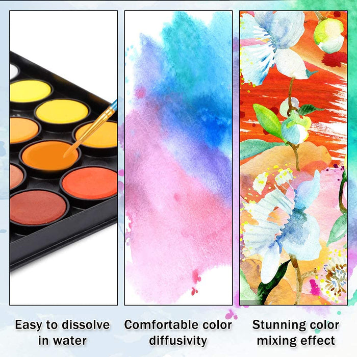 Watercolor godets and brushes on white - a Royalty Free Stock Photo from  Photocase